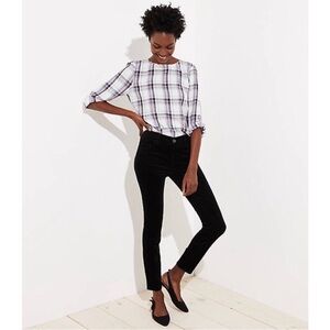 NEW LOFT Modern Skinny Petite Black Cords Size 10p NWT 0361